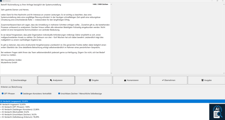MAIDetector Hauptfenster (Screenshot)