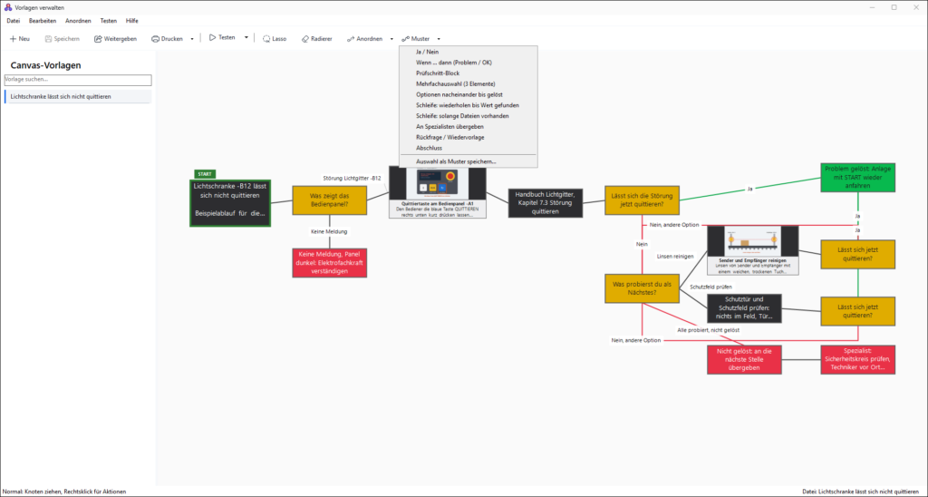 M-InstructionManager: fügst ein fertiges Muster ein, die Verbindungen entstehen automatisch mit